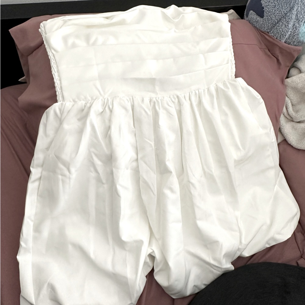 White Strapless Mini Dress